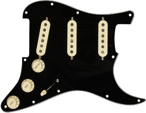 FENDER PRE-WIRED STRAT PICKGUARD ORIGINAL '57/'62 SSS BLACK