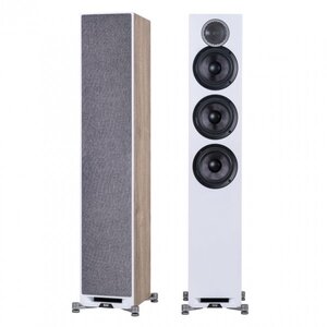 ELAC Debut Reference DFR52 White Baffle, Oak Cabinet