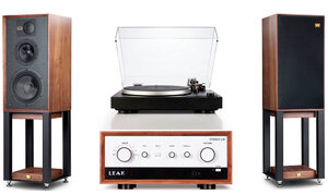 Leak Stereo 130 + Wharfedale Linton Antique Walnut with Stands + Dual CS 518