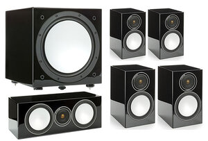 Monitor Audio Silver 100/50/centre150/W12 set 5.1 Black High Gloss