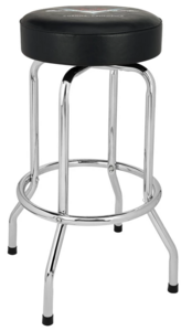 FENDER 30" CUSTOM SHOP CHEVRON LOGO BARSTOOL, BLACK/CHROME