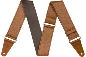 FENDER 2" TOOLED LEATHER STRAP BROWN