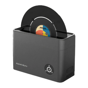 HumminGuru Ultrasonic Vinyl Record Cleaner Bundle (With 7"&10" Record Adapter) Dark Grey